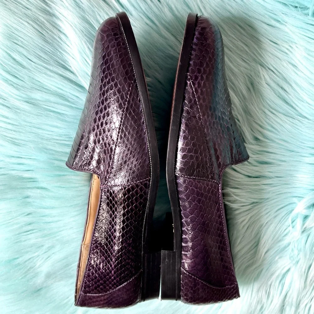 Giorgio Brutini Snake Skin Vintage Purple Loafers Men Size 11 Dress Shoes